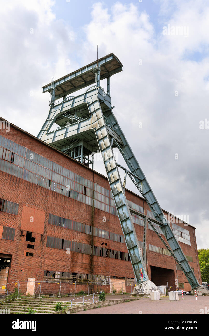 Zeche Ewald, edifici industriali e la ex miniera di carbone di torre di albero, Herten, Ruhrgebiet, Germania Foto Stock