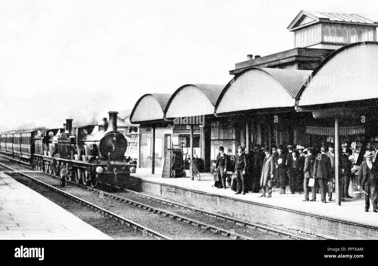Ashby de la Zouch, stazione ferroviaria Midland, inizio anni '1900 Foto Stock