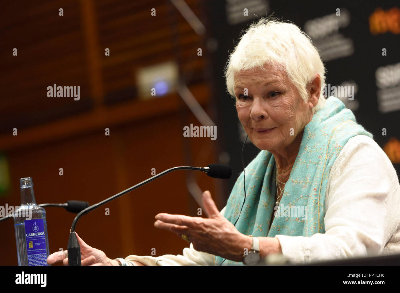 Judi Dench assiste il 'ROSSO Joan " conferenza stampa durante la 66a San Sebastian International Film Festival 2018 al Kursaal il 25 settembre 2018 a San Sebastian, Spagna. Foto Stock