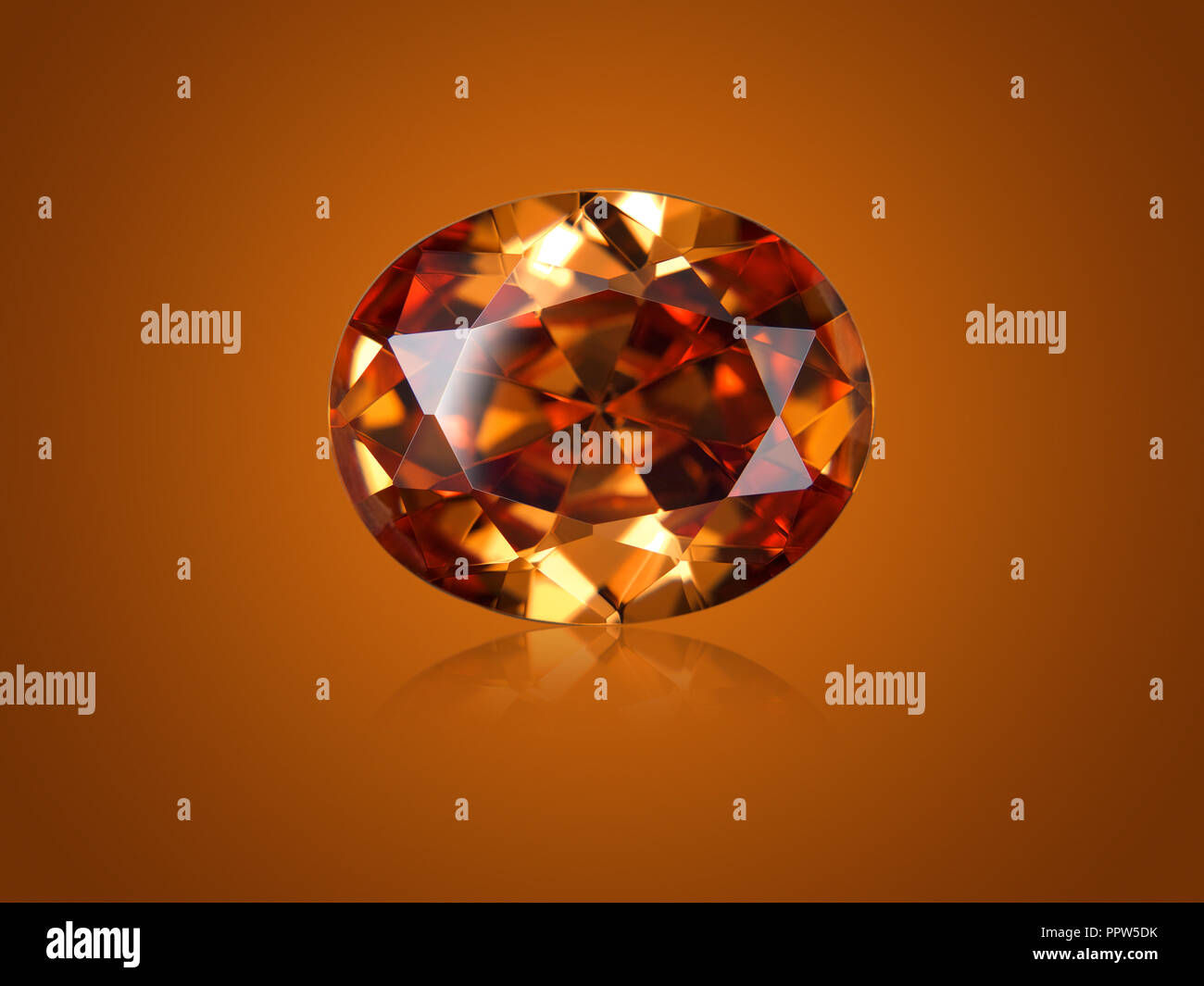 Taglio ovale citrino Gemma Gemma Foto Stock