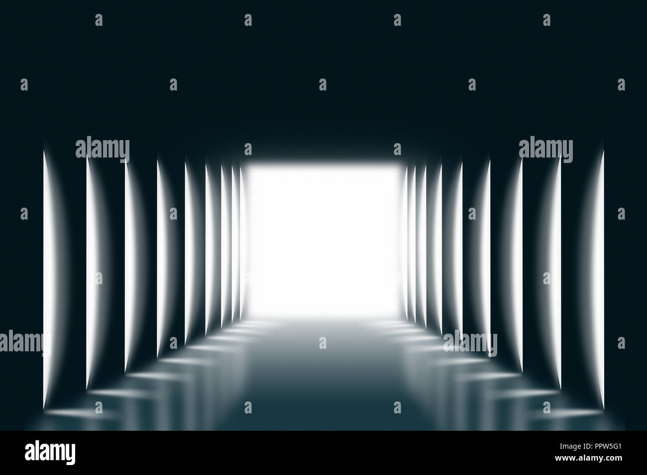 Luce moderno Tunnel con prospettiva dinamica Foto Stock