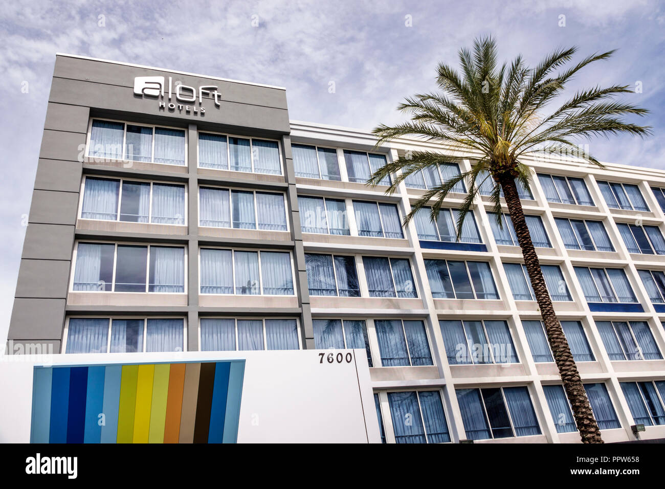 Miami Florida,Kendall,Aloft Miami Dadeland,hotel,facciata esterna,FL180527143 Foto Stock