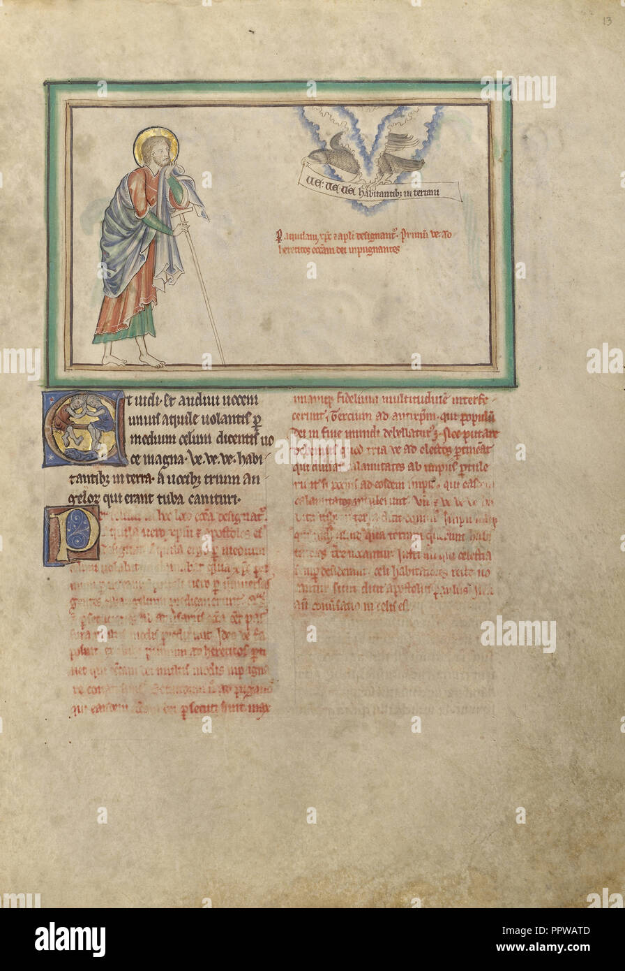L'Amara Eagle; Londra, probabilmente, Inghilterra; circa 1255 - 1260; tempere, foglia oro, colorato di lavaggi, penna e inchiostro Foto Stock
