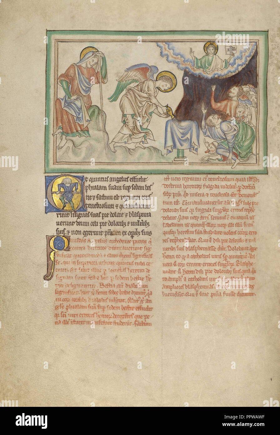 La quinta nave: la diffamazione di Dio; Londra, probabilmente, Inghilterra; circa 1255 - 1260; tempere, foglia oro, colorati Foto Stock