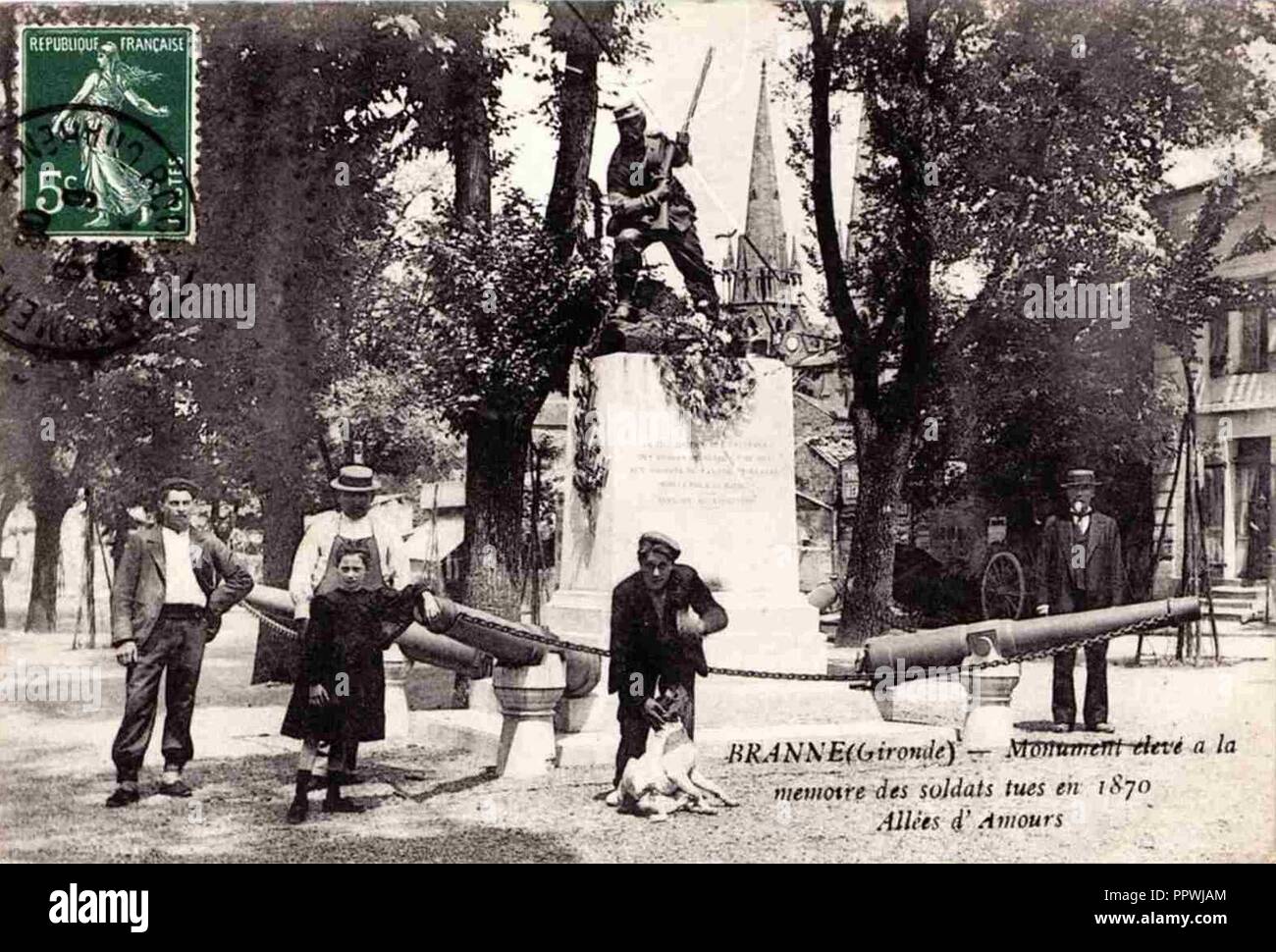 Branne - monument aux morts (1870) 1. Foto Stock