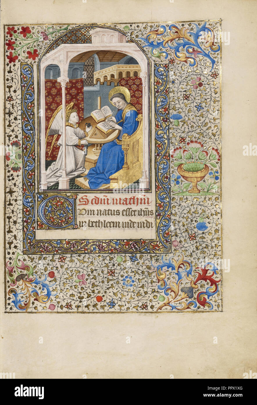 San Matteo; Workshop del Bedford Master, Francese, attivo prima metà del XV secolo, Parigi, Francia; circa 1440 - 1450 Foto Stock