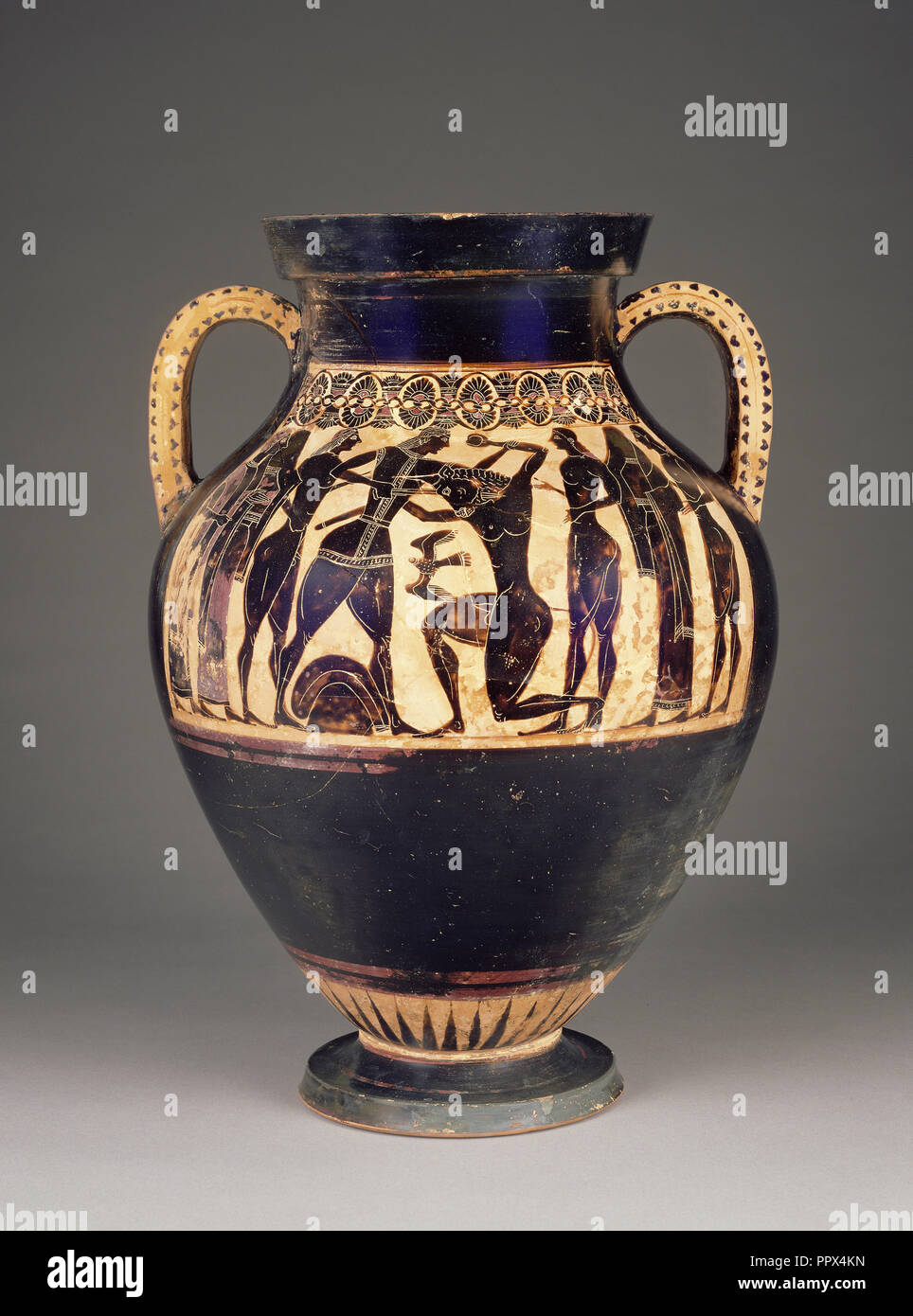 Vaso di storage; attribuita a Lydos o un pittore vicino a Lydos, greco, soffitta, attivo circa 565 - 535 a.C., Atene, Grecia; 550 Foto Stock