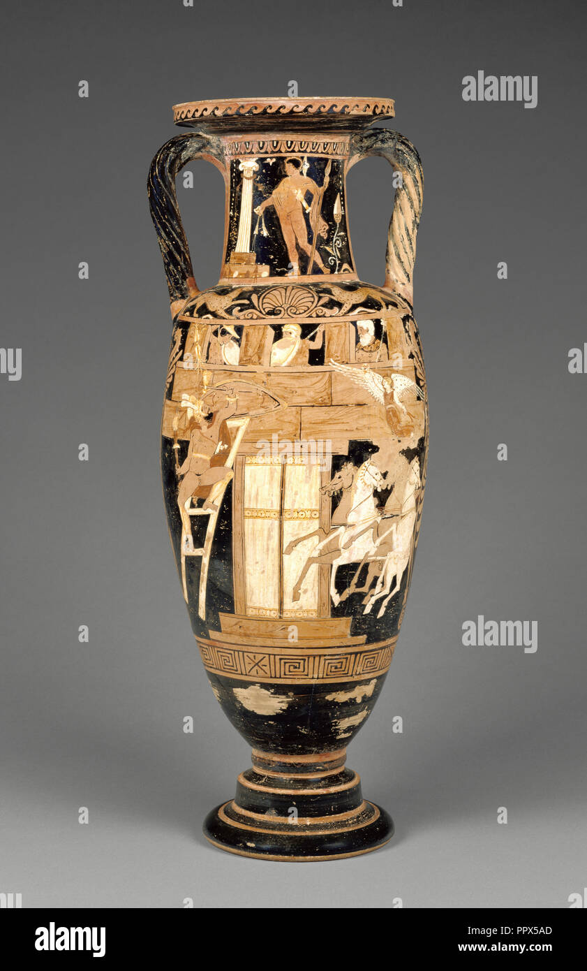 Vaso di storage con un episodio da sette contro Tebe; Caivano pittore, greco, attivo 340 - 330 A.C. la Campania, Sud Foto Stock