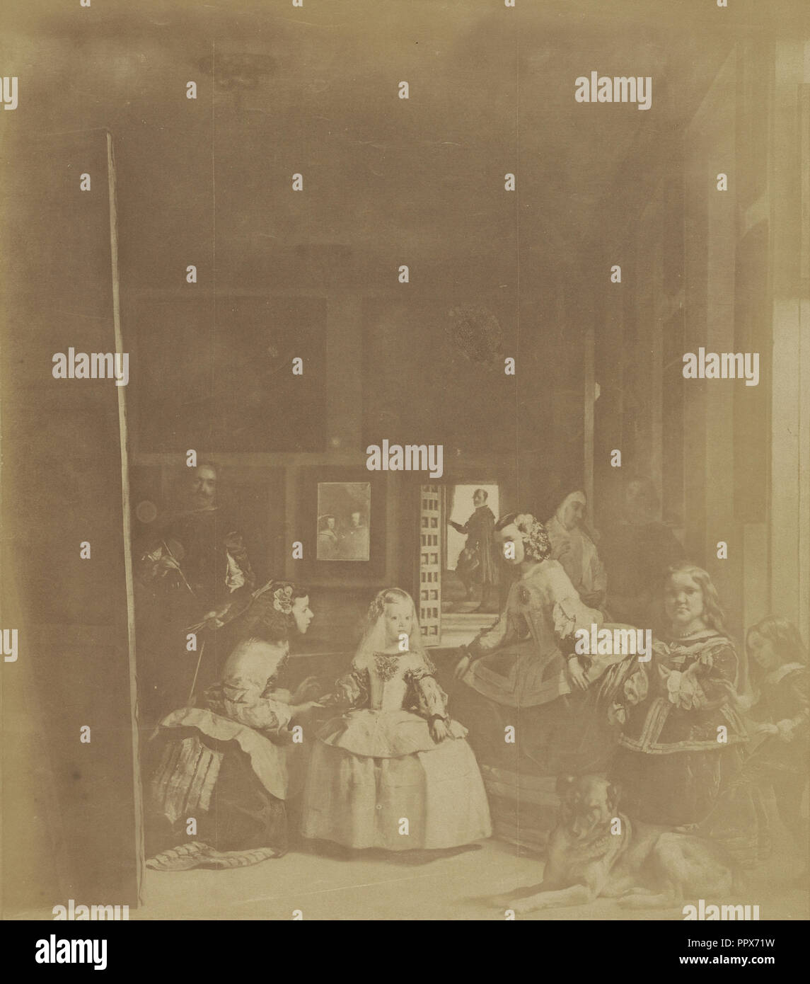 Velazquez: Las Meninas au Musee du Prado; Juan Laurent, francese, 1816 - 1892, Madrid, Spagna; 1875; albume silver stampa Foto Stock