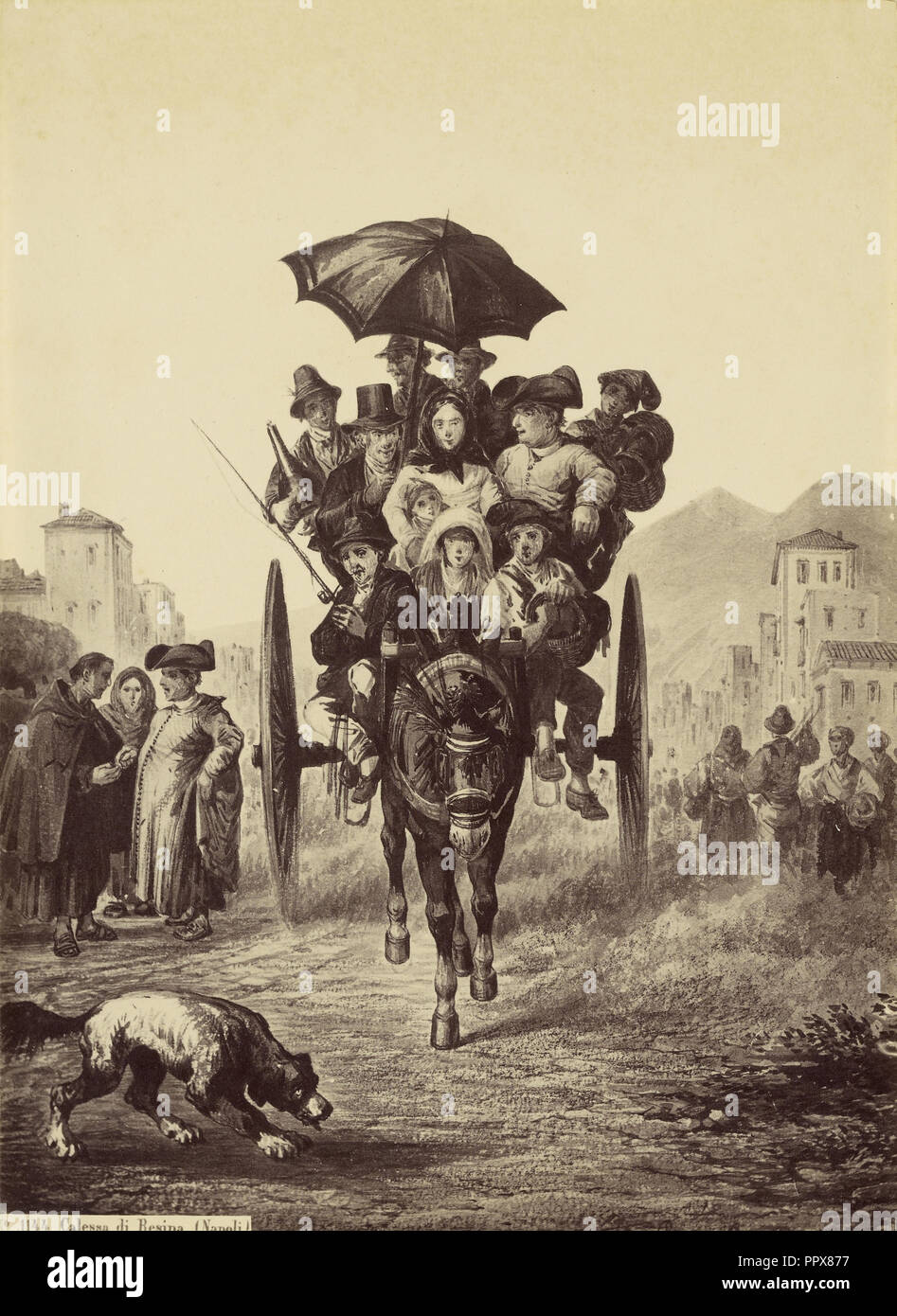 Calessa di resina, Napoli, 1860 - 1869; albume silver stampa Foto Stock