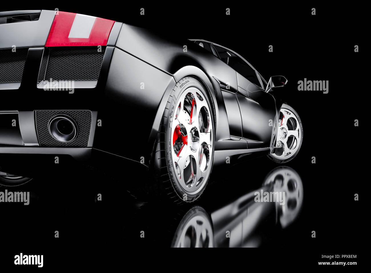 3d nero sport auto render Foto Stock