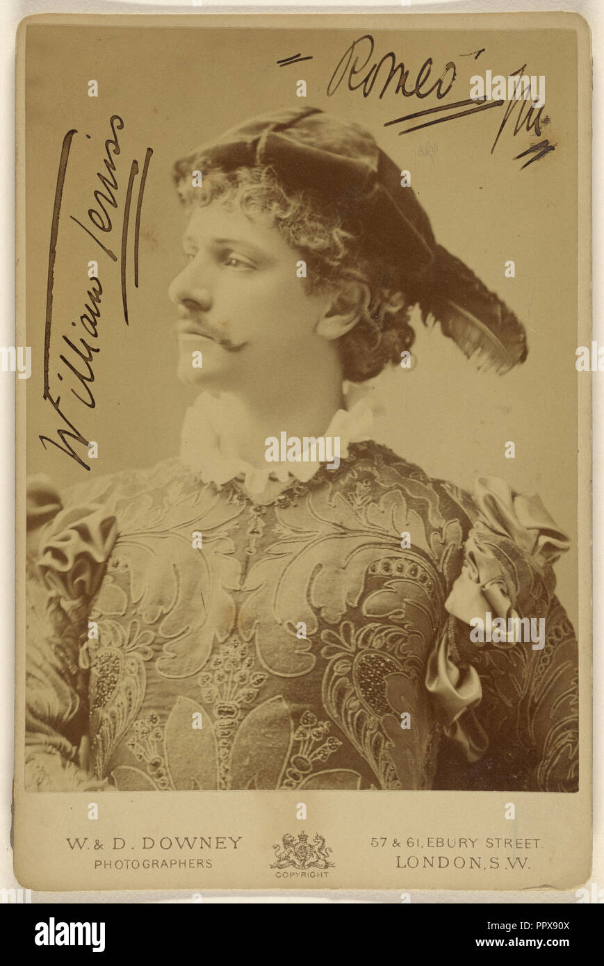 William Teniss. Romeo; W. & D. Downey, British, attivo 1860 - 1920S, circa 1880; albume silver stampa Foto Stock