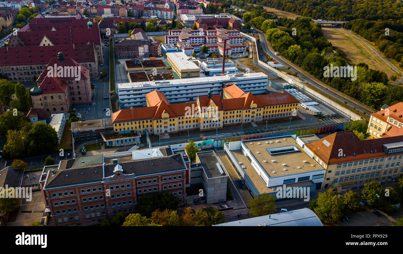 Palazzo di Giustizia (tedesco Justizpalast), Courthouse complesso in Norimberga in Germania Foto Stock