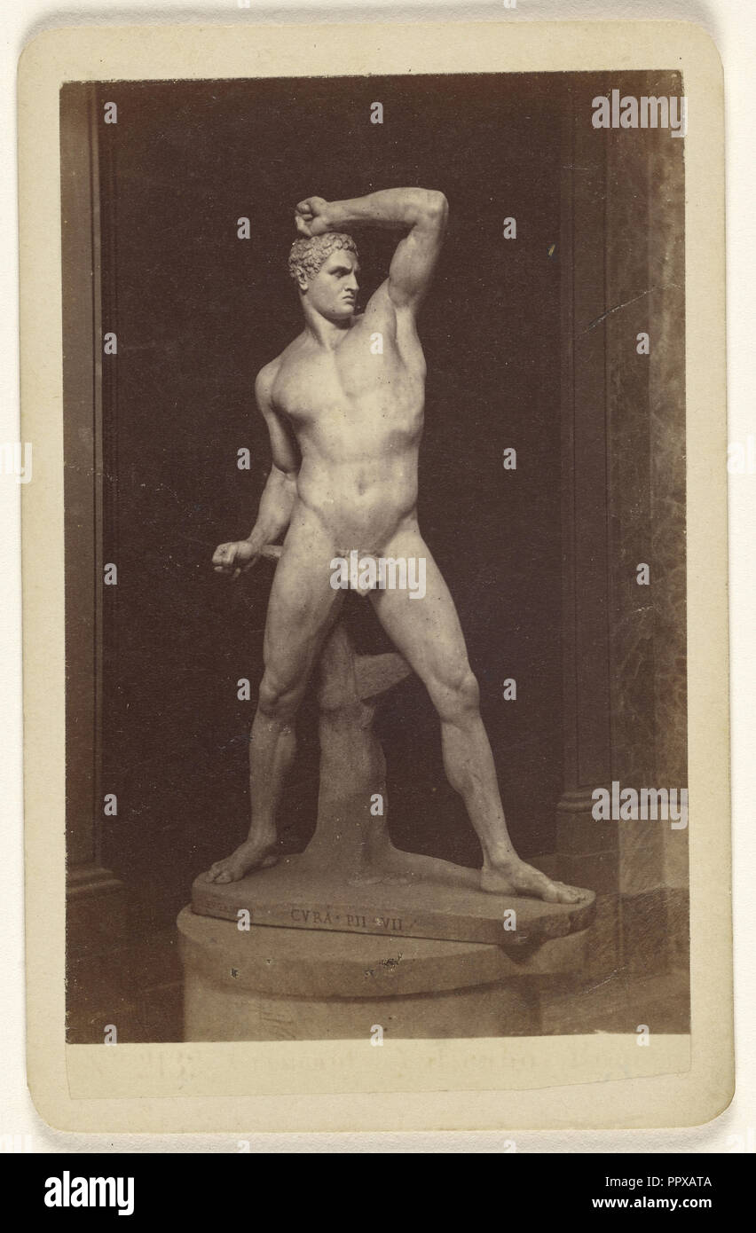 La scultura di un pugile , Crevgante CVRA PII VII; probabilmente Edmondo Behles, italiano, nato in Germania, 1841 - 1921, 1865 - 1875 Foto Stock