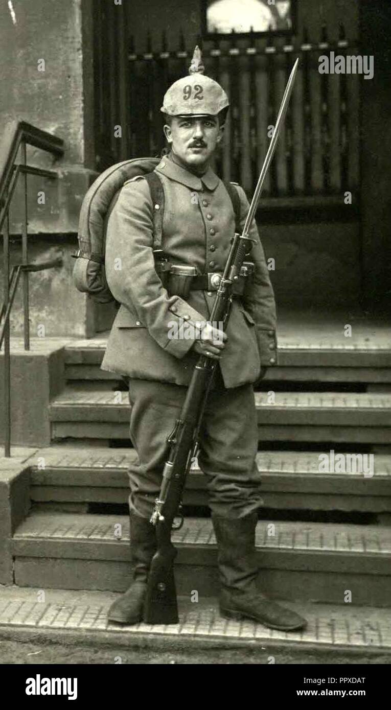 Braunschweig Soldat BS-Inf.-REG. 92 7 H XVI F IV 2 (Stadtarchiv Braunschweig). Foto Stock