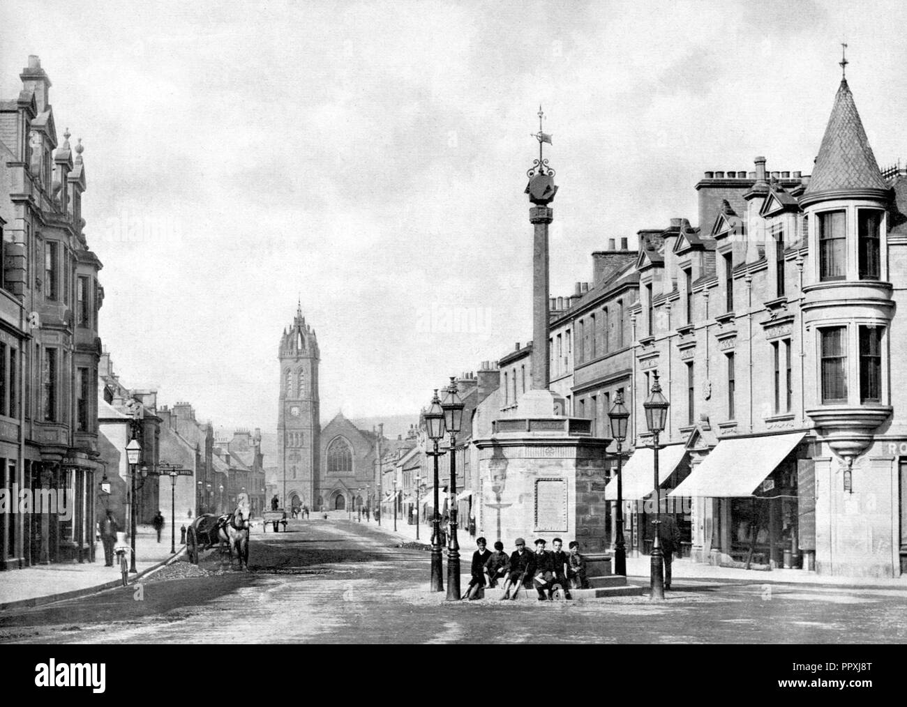 Peebles High Street primi 1900s Foto Stock