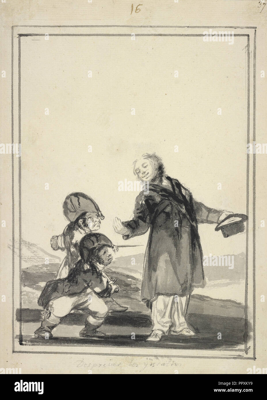 Sprezzante di insulti; Francisco José de Goya y Lucientes, Francisco de Goya, Spagnolo, 1746 - 1828, circa 1816 - 1820 Foto Stock