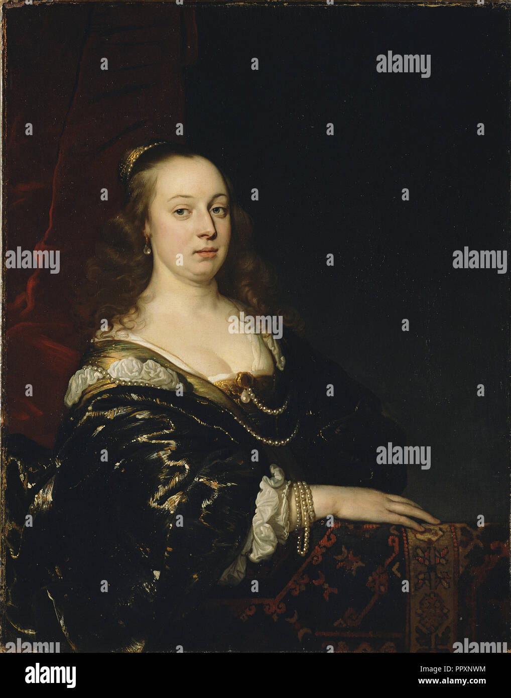 Ritratto di una donna; Giacobbe Adriaensz Backer, Olandese, 1608 - 1651, circa 1647; Olio su tela; 95,3 x 74,9 cm, 37 1,2 x 29 1,2 in Foto Stock