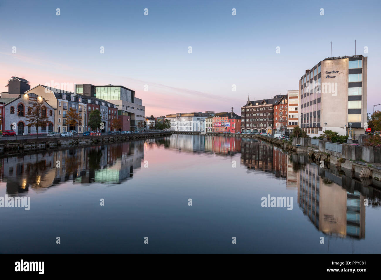La città di Cork, Cork, Irlanda. Il 28 settembre 2018. Una vista di unione Quay e Morrison's Island con il Fiume Lee nella città di Cork, Irlanda. Credito: David Creedon/Alamy Live News Foto Stock