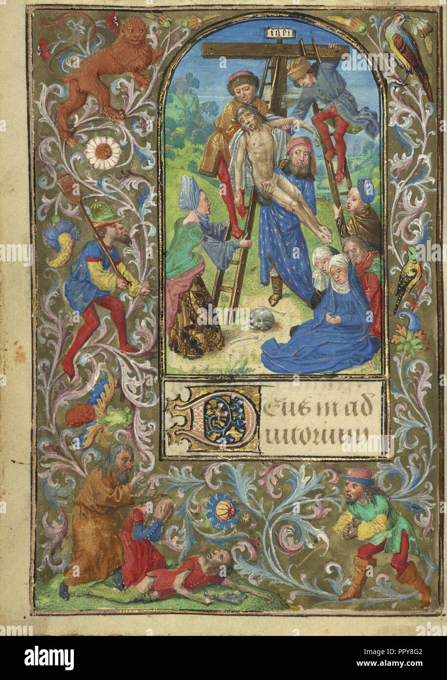 La deposizione; Vienna Master di Maria di Borgogna, fiammingo, attivo circa 1470 a circa 1480, Gand, scritto, Belgio Foto Stock