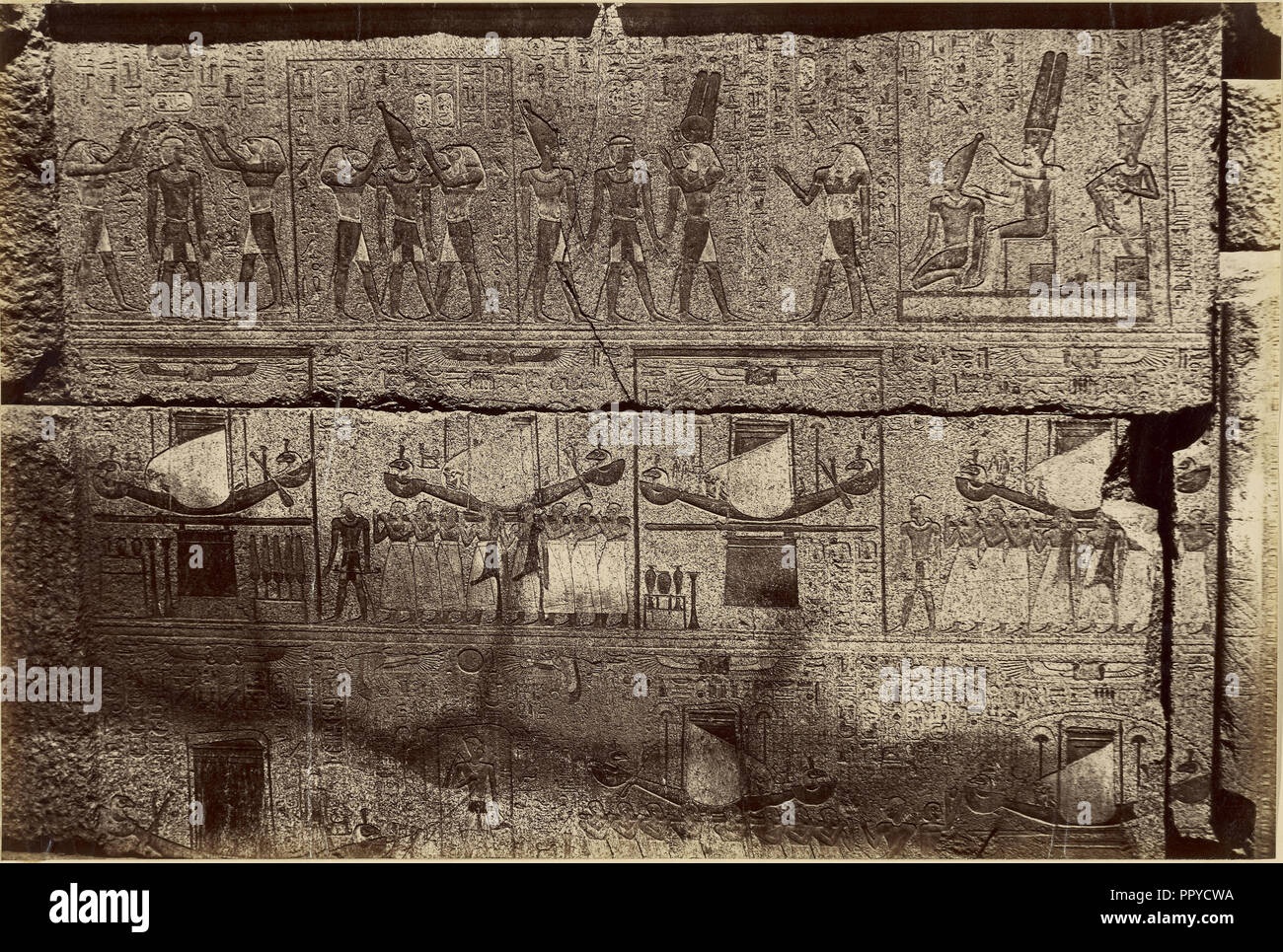 Karnak - Il Santuario; Antonio Beato, inglese, nato in Italia, circa 1835 - 1906, 1880 - 1889; albume silver stampa Foto Stock