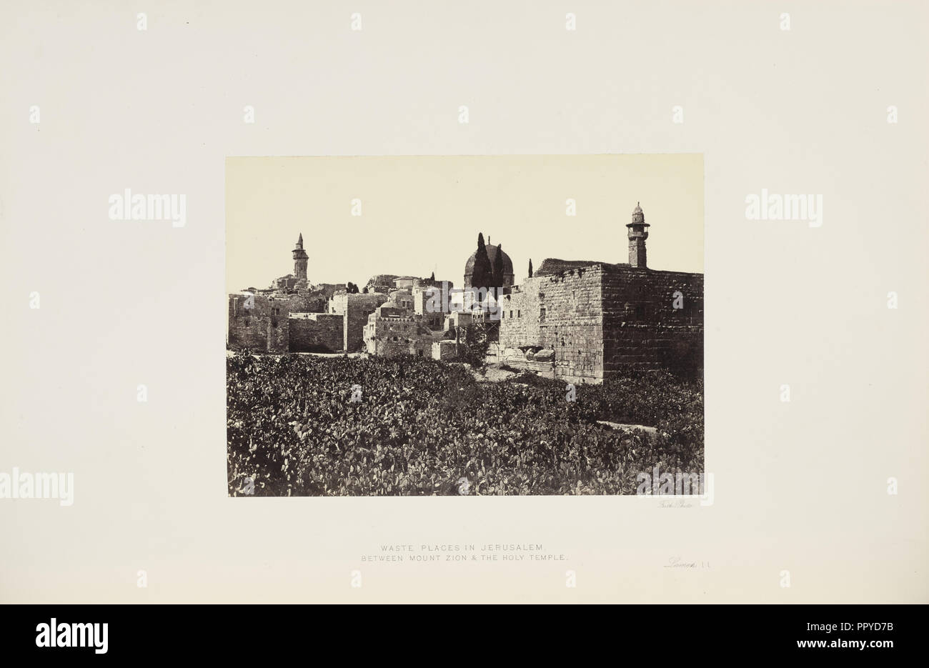 Luoghi di rifiuti in Gerusalemme fra il monte Sion e il tempio santo; Francis Frith, inglese, 1822 - 1898, Gerusalemme, Palestina Foto Stock