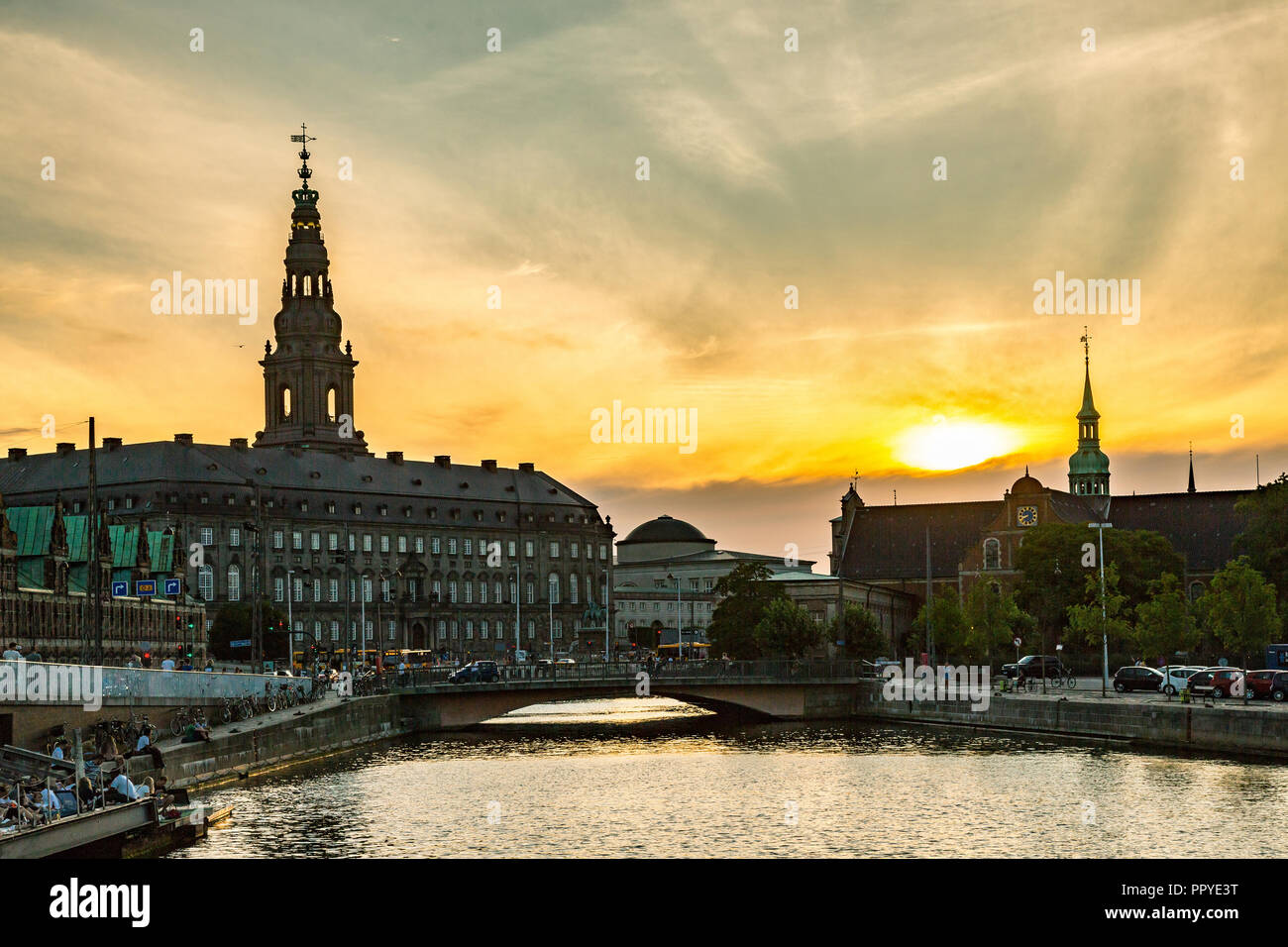 All interno del porto di Copenhagen Foto Stock