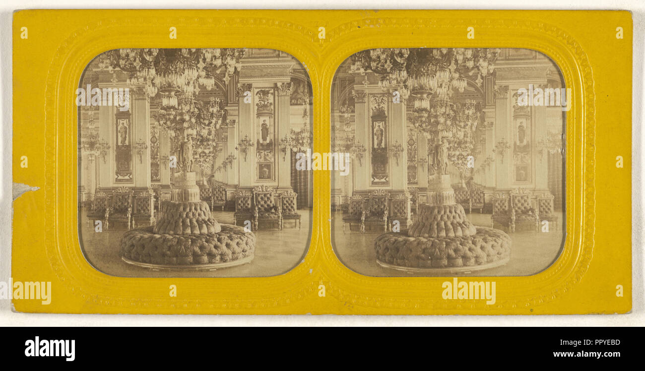 Pouf Hotel de Ville; J. Lévy, Francese, attivo, Parigi Francia 1850s - 1880, 1855 - 1865; colorate a mano albume silver stampa Foto Stock