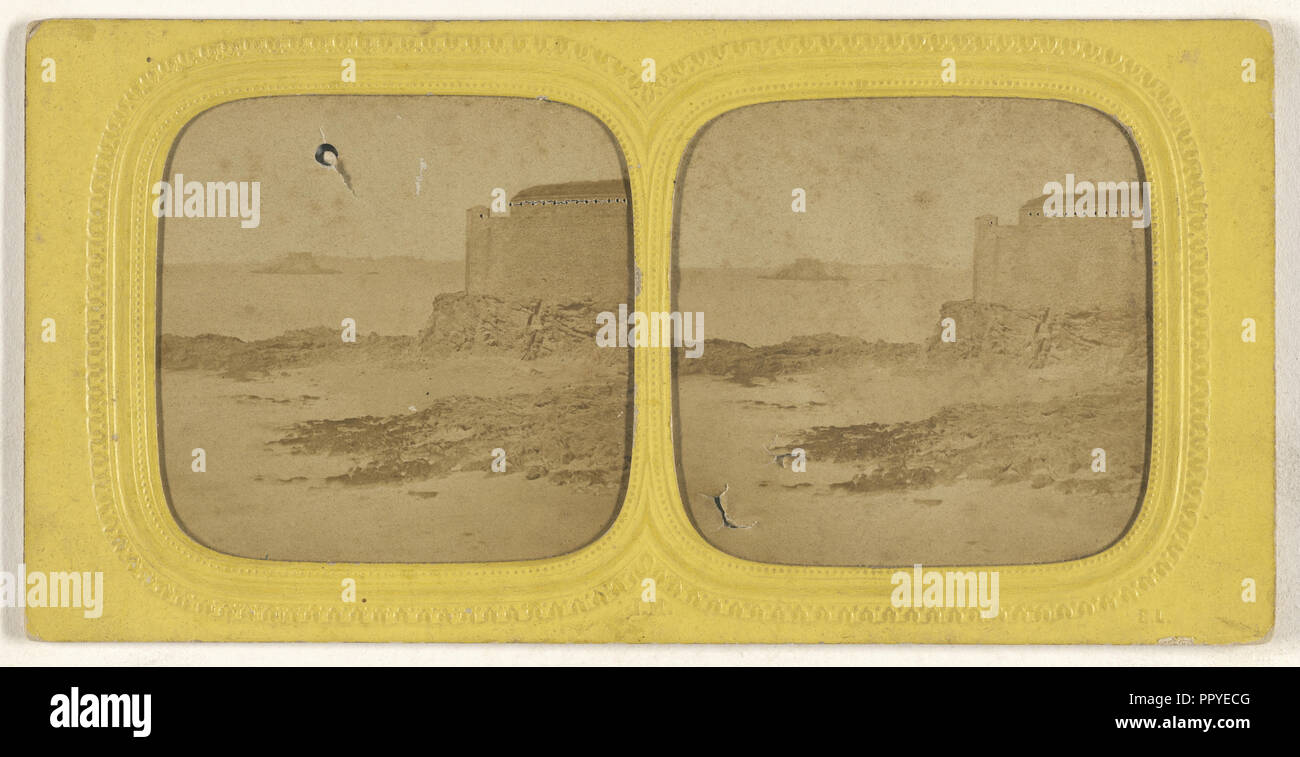 Pleine Mer a Sainte Malo; Jules Marinier, Francese, active 1860s, 1855 - 1865; colorate a mano albume silver stampa Foto Stock