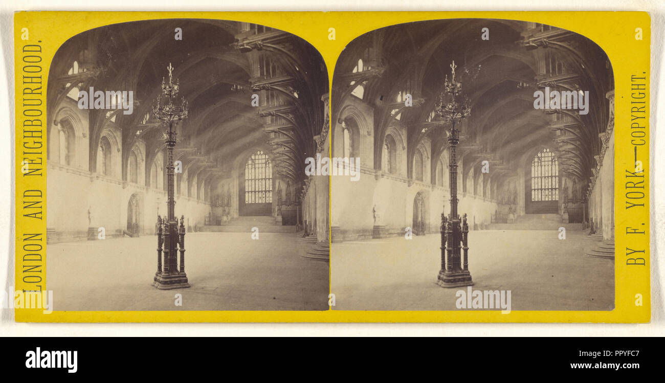 Westminster Hall, interno; Frederick York, britannico, 1823 - 1903, 1865 - 1875; albume silver stampa Foto Stock