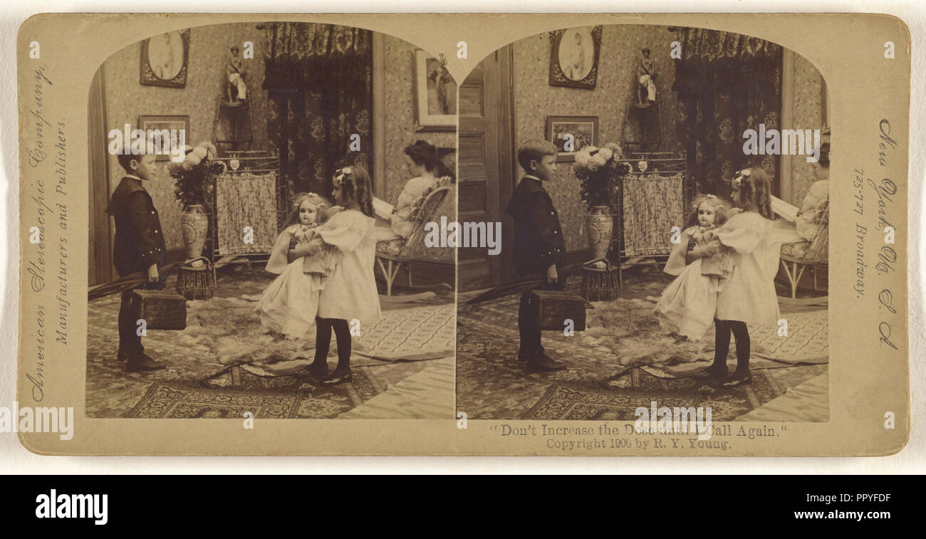 Non aumentare la dose fino a quando non mi chiama di nuovo.; R.Y. Giovani, American, attivo New York New York e Cuba 1890 - 1900S, 1900 Foto Stock