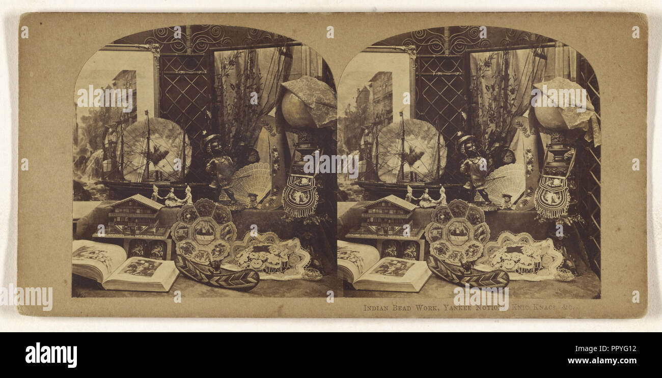 Indiano di lavoro del tallone, Yankee di nozioni Knic Knacs, &c; American; circa 1865; albume silver stampa Foto Stock