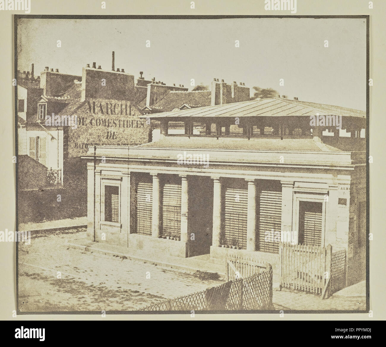 Edificio con colonne; Hippolyte Bayard, francese, 1801 - 1887, circa 1845-1849; salati stampa carta; 16,4 × 19,5 cm Foto Stock