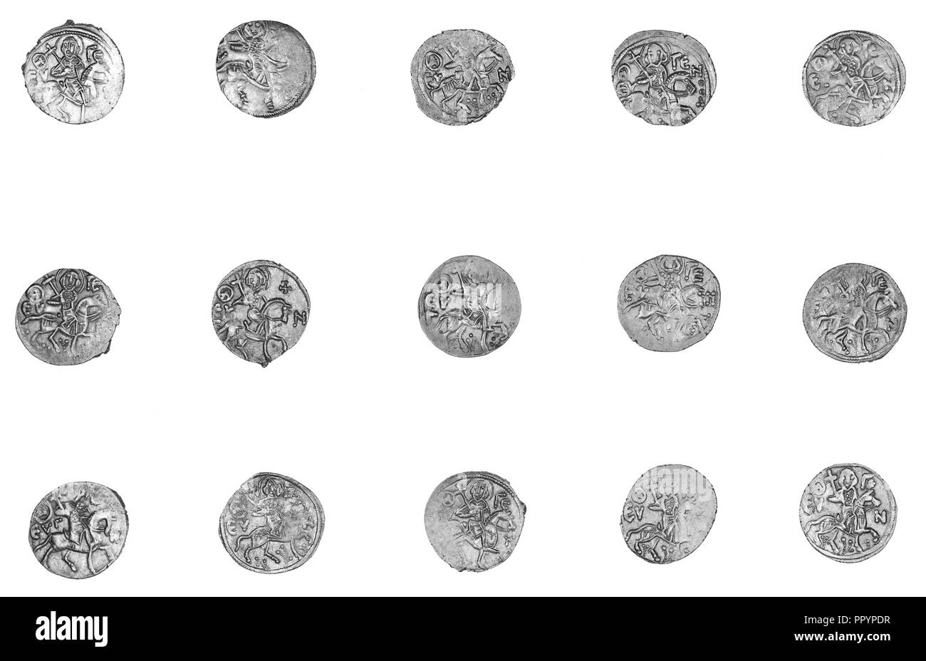 Trebisonda moneta; circa il XIII secolo; argento, Bizantina monete dell'impero di Trebizonds Foto Stock