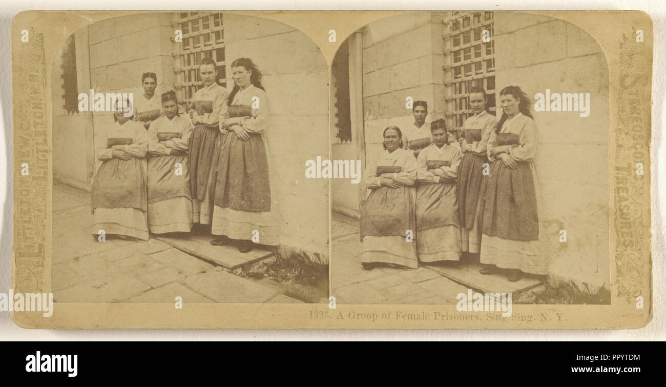 Un Groop sic di prigionieri femmina, cantare, cantare, N.Y; Franklin G. Weller, americano, 1833 - 1877, circa 1875; albume silver stampa Foto Stock
