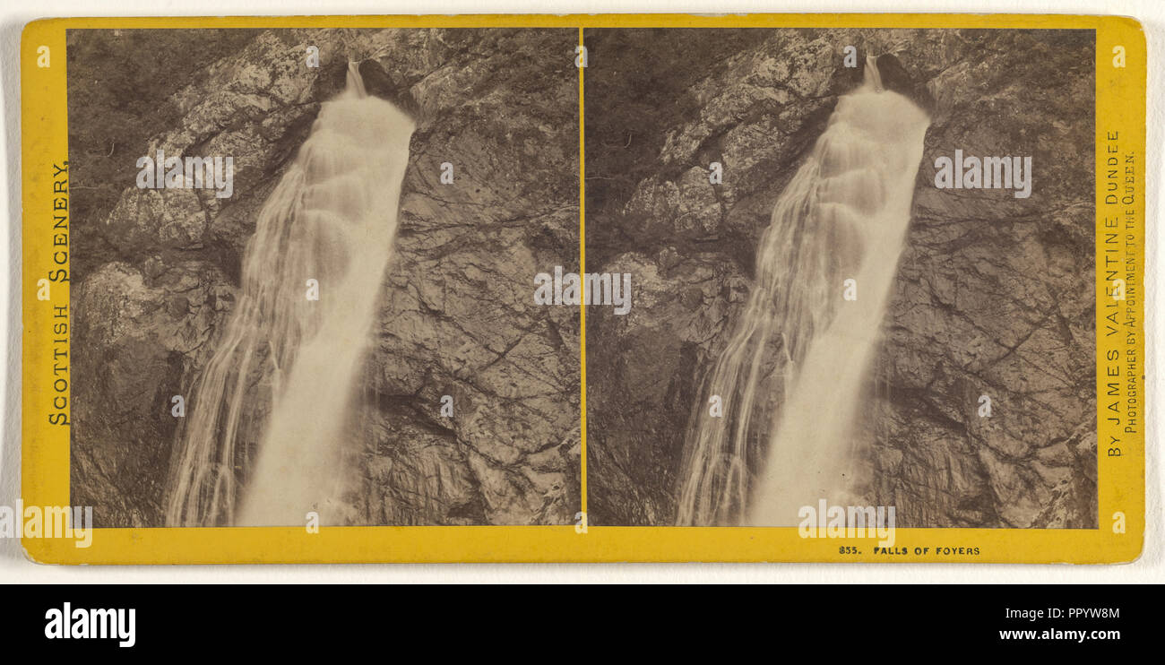 Cascate del Foyer; James Valentine, scozzese, 1815 - 1879, 1870s; albume silver stampa Foto Stock