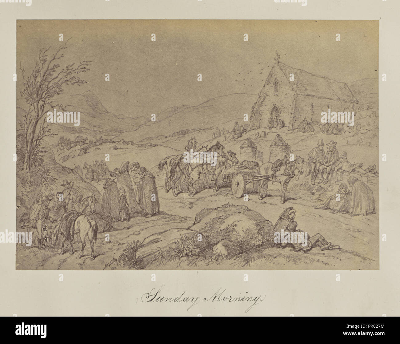 Domenica mattina; circa 1865; albume silver stampa Foto Stock