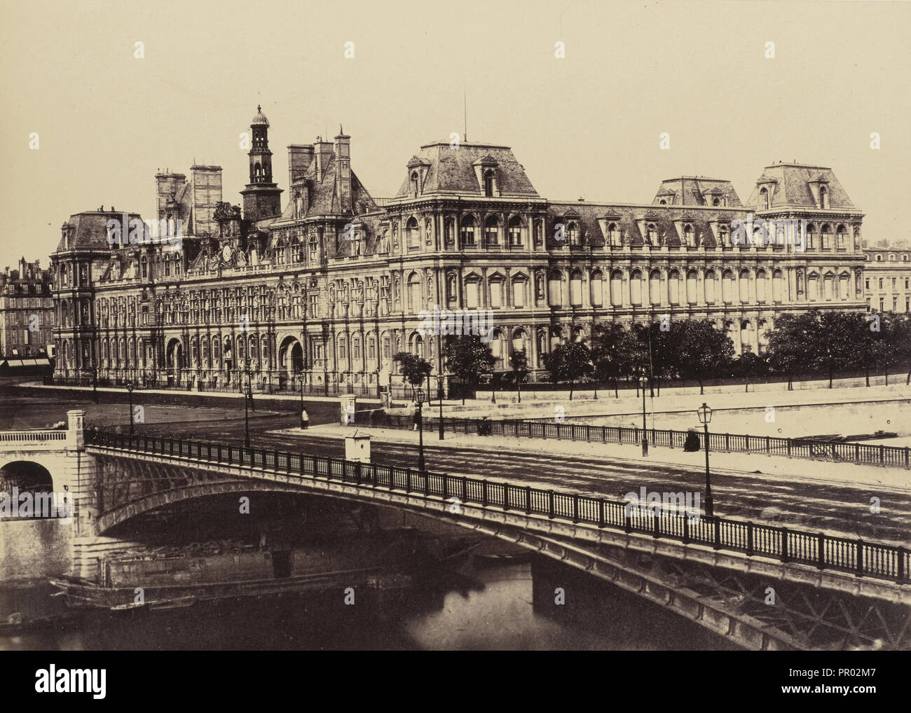 Hôtel de Ville, n. 41, Édouard Baldus, Francese, nato in Germania, 1813 - 1889, Parigi, Francia; 1860s; albume silver stampa Foto Stock
