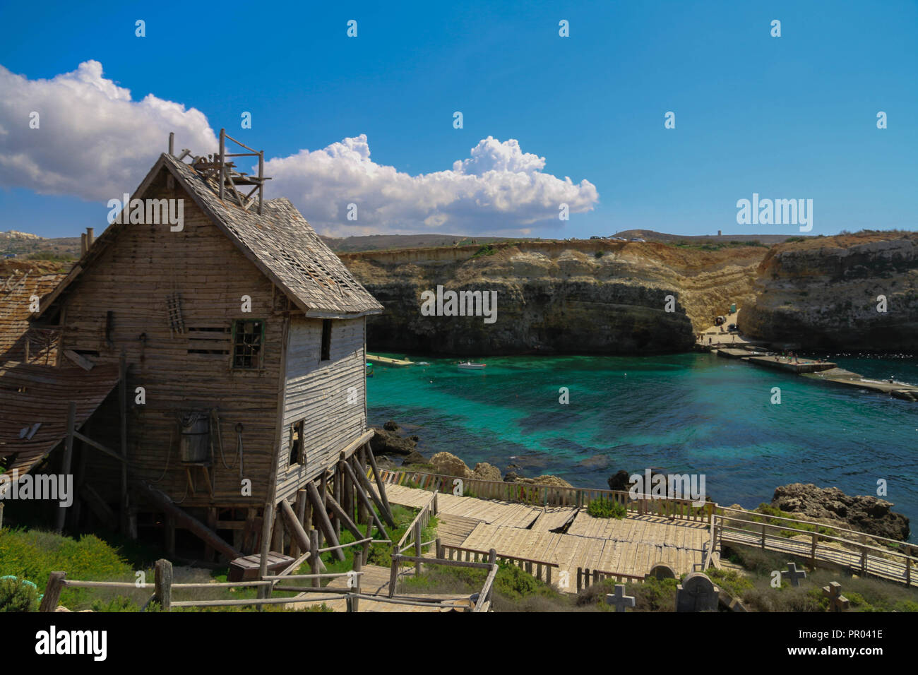 Popeye Village, Malta Foto Stock