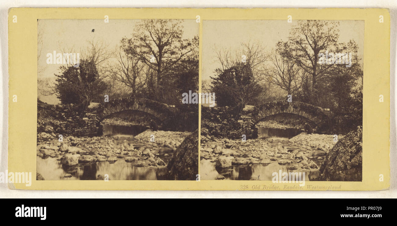 Ponte Vecchio, Easdale, Westmoreland; British; circa 1860; albume silver stampa Foto Stock