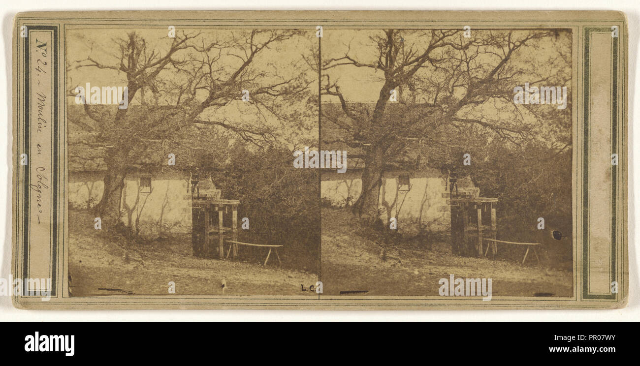 Moulin en Sologne; Francese; circa 1865; albume silver stampa Foto Stock