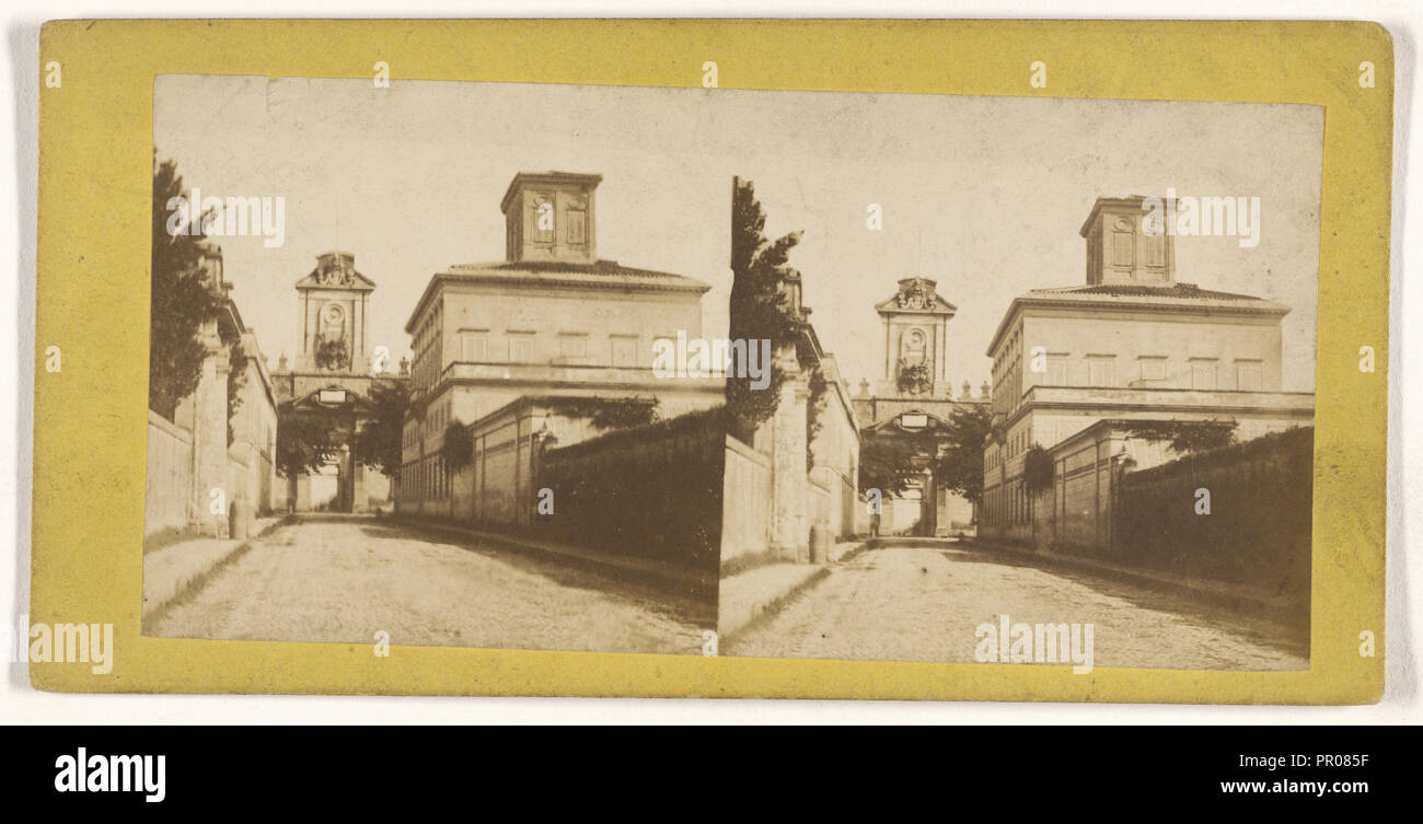 Città francese vista; Francese; circa 1855; salati di stampa della carta Foto Stock