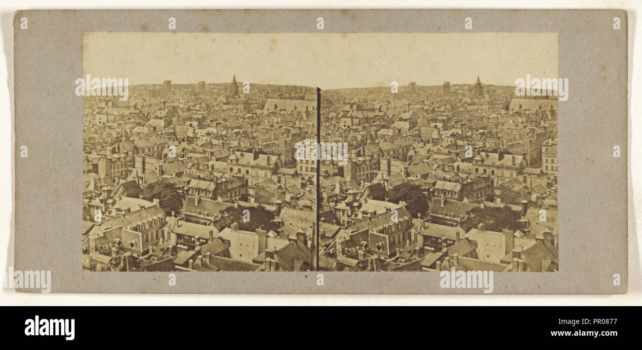 Panorama della città, eventualmente tedesco; Tedesco; circa 1870; albume silver stampa Foto Stock