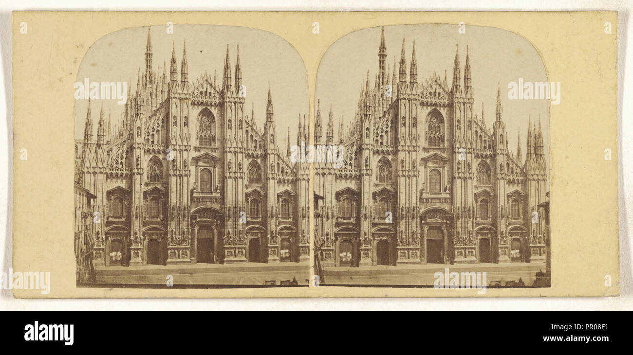 Parte anteriore della cupola. Milano; italiano; circa 1865; albume silver stampa Foto Stock