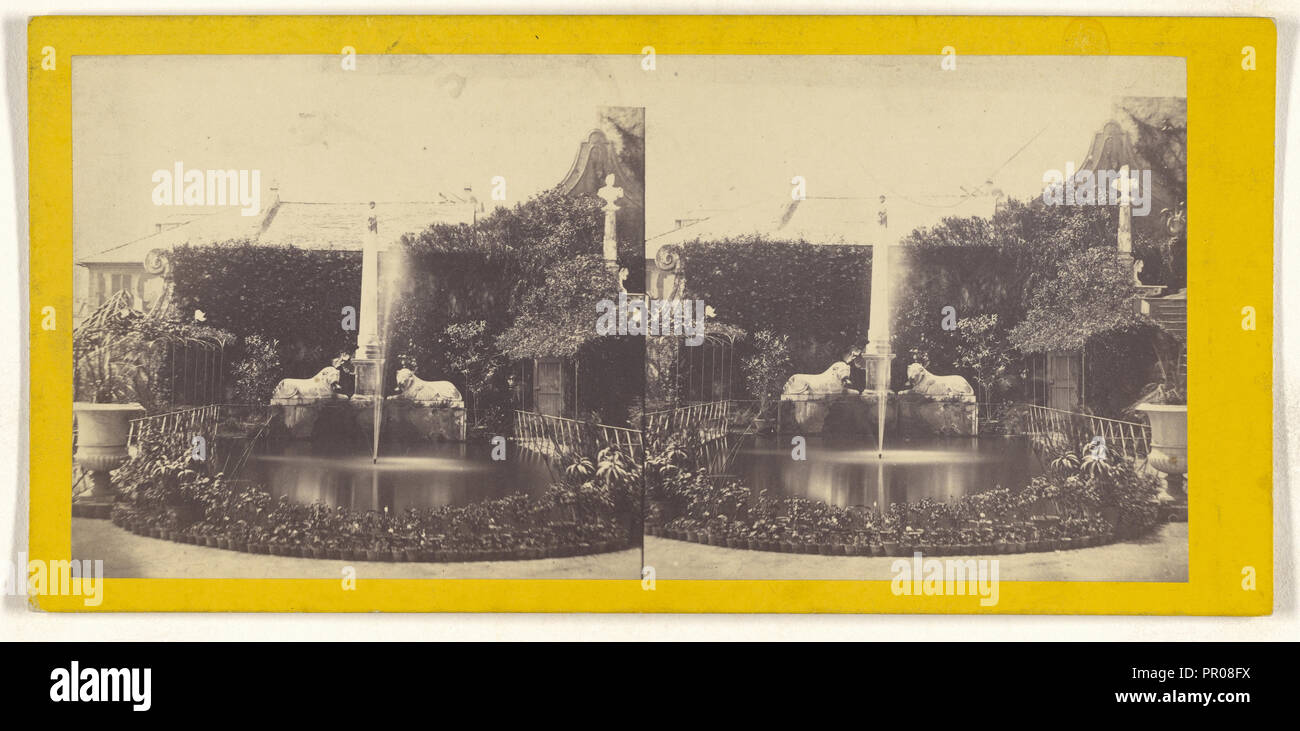 Genova. Villa Scaglietto. Il Giardino; italiano; circa 1865; albume silver stampa Foto Stock