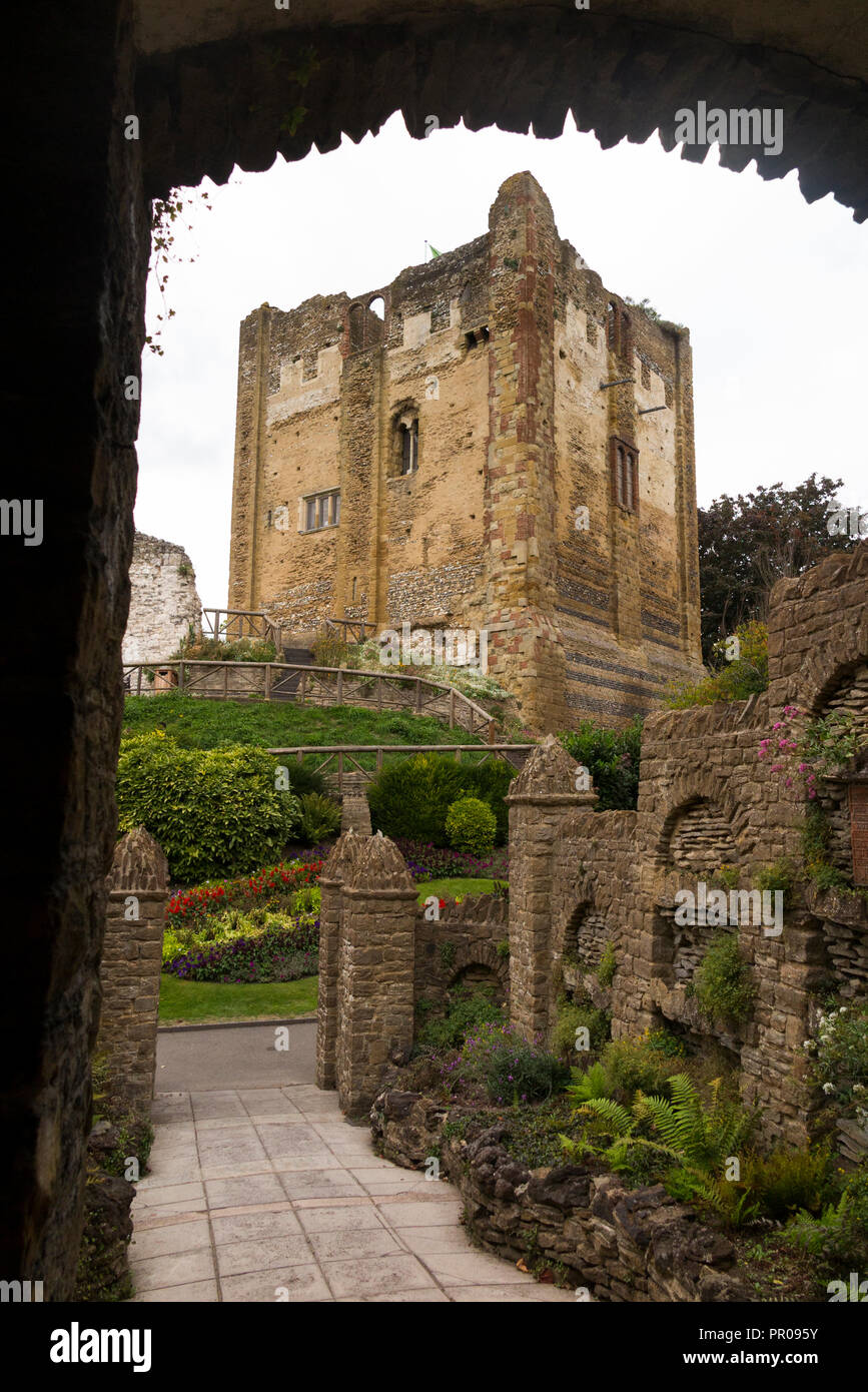 Castello di Guildford è in Guildford Surrey, Inghilterra. Si è pensato che sia stato costruito poco dopo il 1066 l'invasione dell'Inghilterra da Guglielmo il Conquistatore Foto Stock