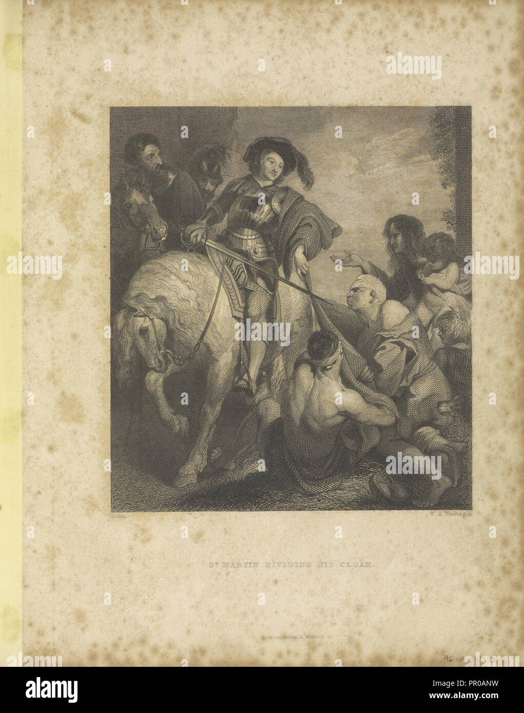 San Martin Diving il suo mantello; Peter Paul Rubens, fiammingo, 1577 - 1640, William Henry Worthington; Inghilterra; 1843 - 1845 Foto Stock