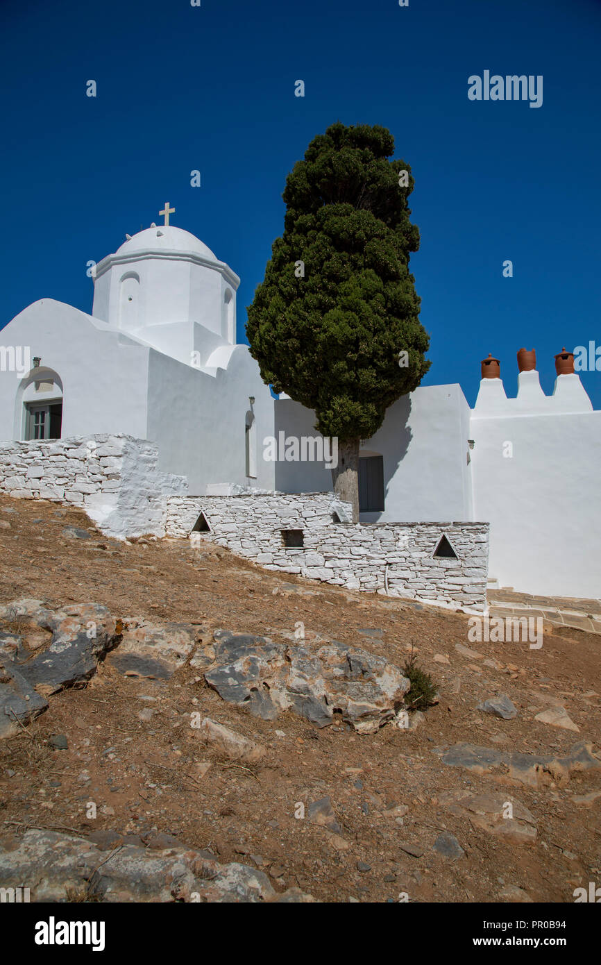 Agios Andreas chiesa ortodossa greca sull'isola greca di Sifnos Foto Stock