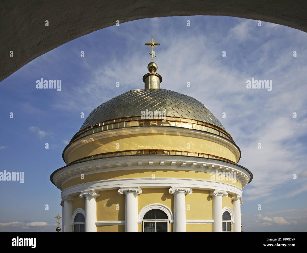 Chiesa di Nilo Stolobensky Nilov al monastero. Stolobny isola vicino Ostashkov. Oblast di Tver. La Russia Foto Stock