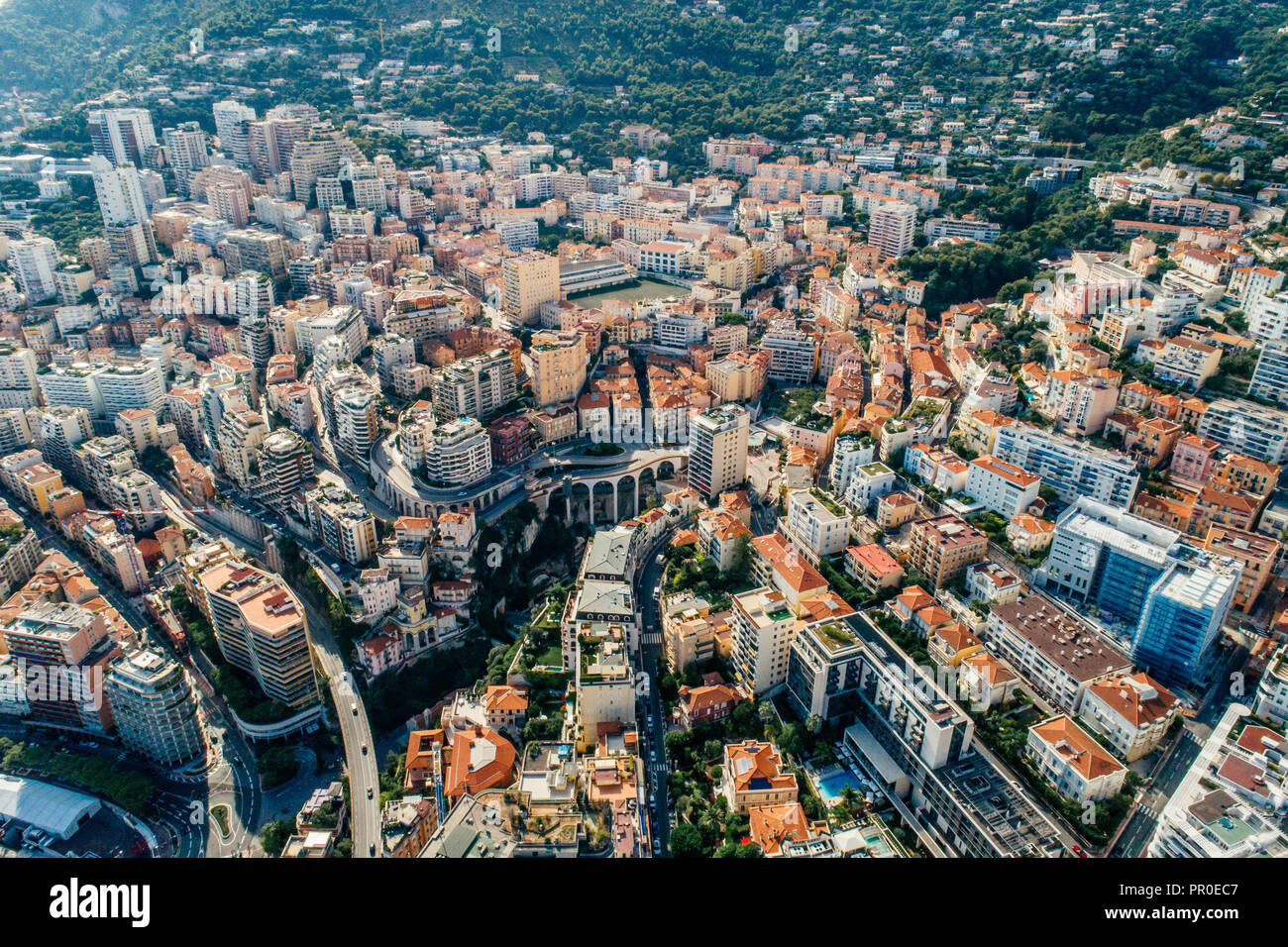 Monaco Montecarlo city riviera Drone Foto estate Foto stock - Alamy